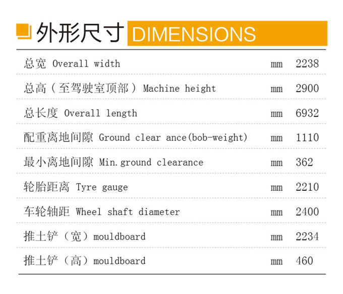 沃爾華DLS100-9A 9.7噸輪式液壓挖掘機(jī)外形尺寸