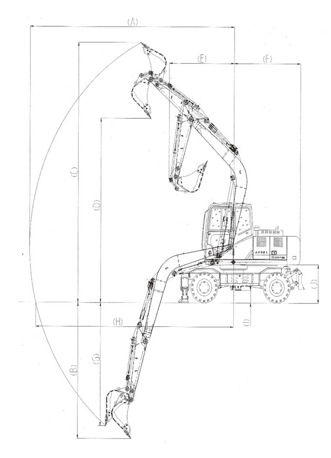 沃爾華DLS100-9A 9.7噸輪式液壓挖掘機(jī)工作參數(shù)
